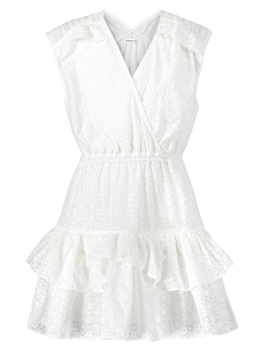 nava ruffle dress designers remix Long embroidered dress with a high neck "Korolivna"