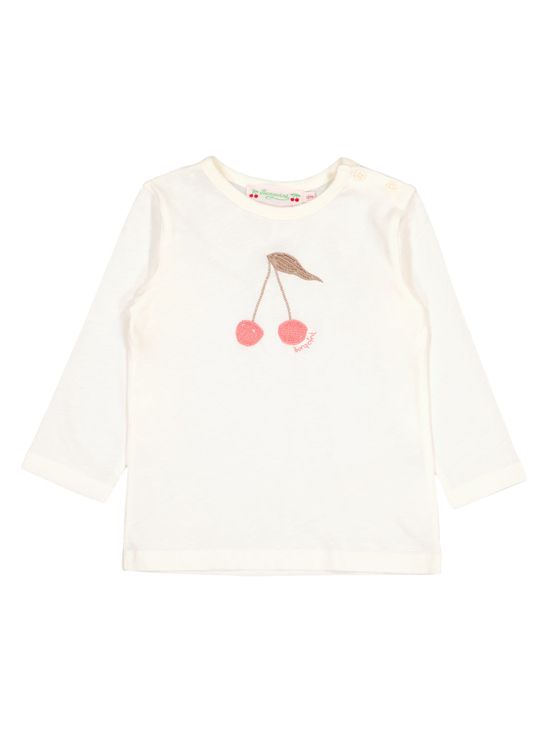 Bonpoint Girls Ivory Cherry good Sweatshirt