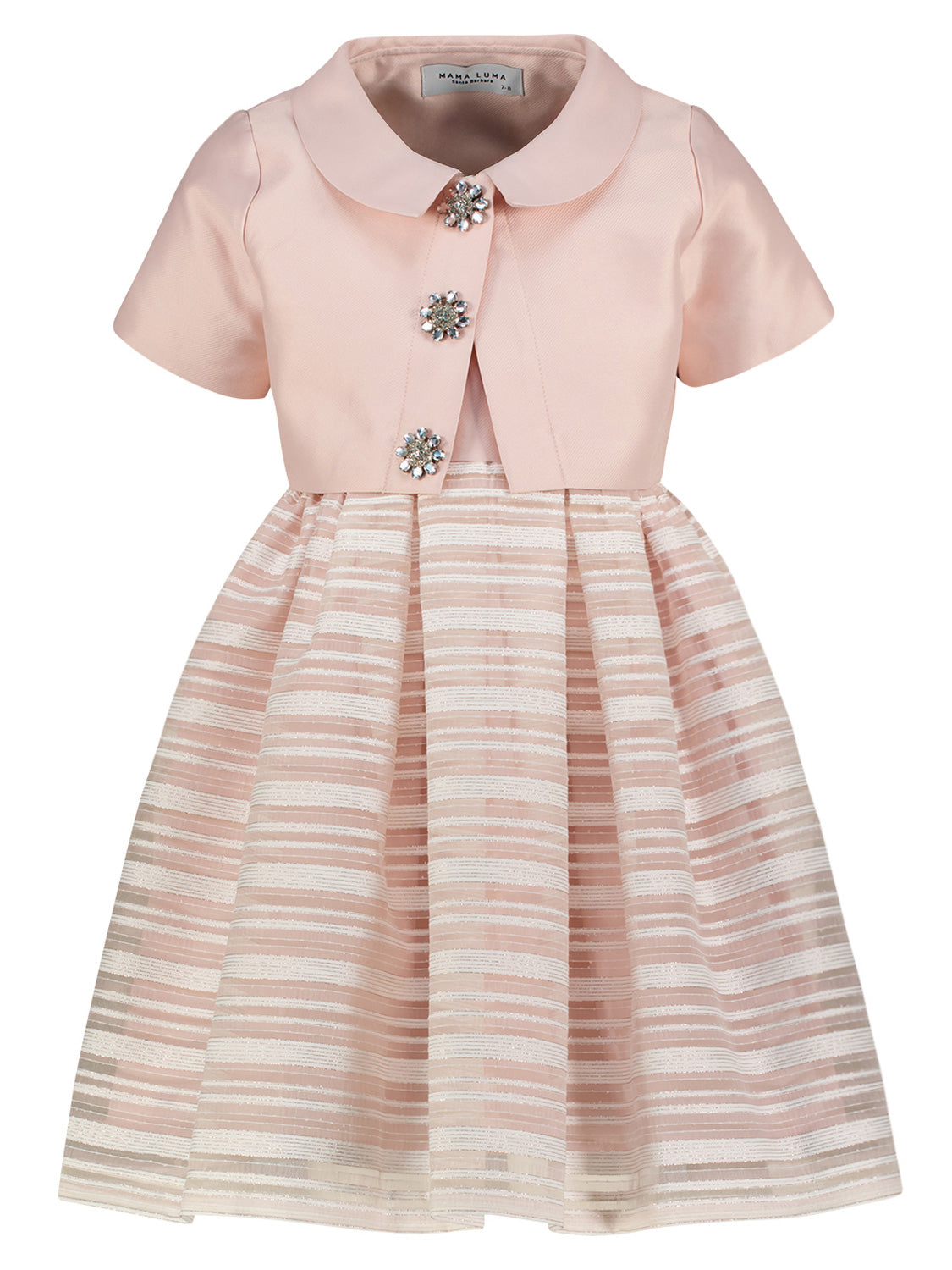 mama luma pink dress Silver Bow Baby Dress