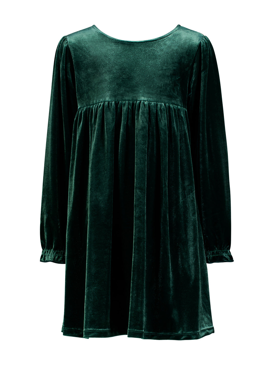 long sleeve velvet smock dress Konges Sløjd dress Green girls
