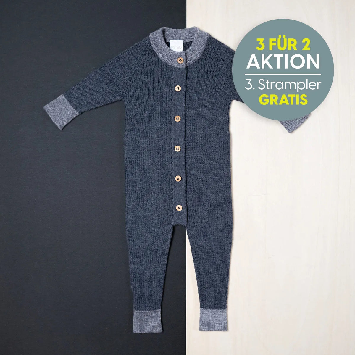 THE WOOLLY ONESIE TWO-TONE - graphite grey
