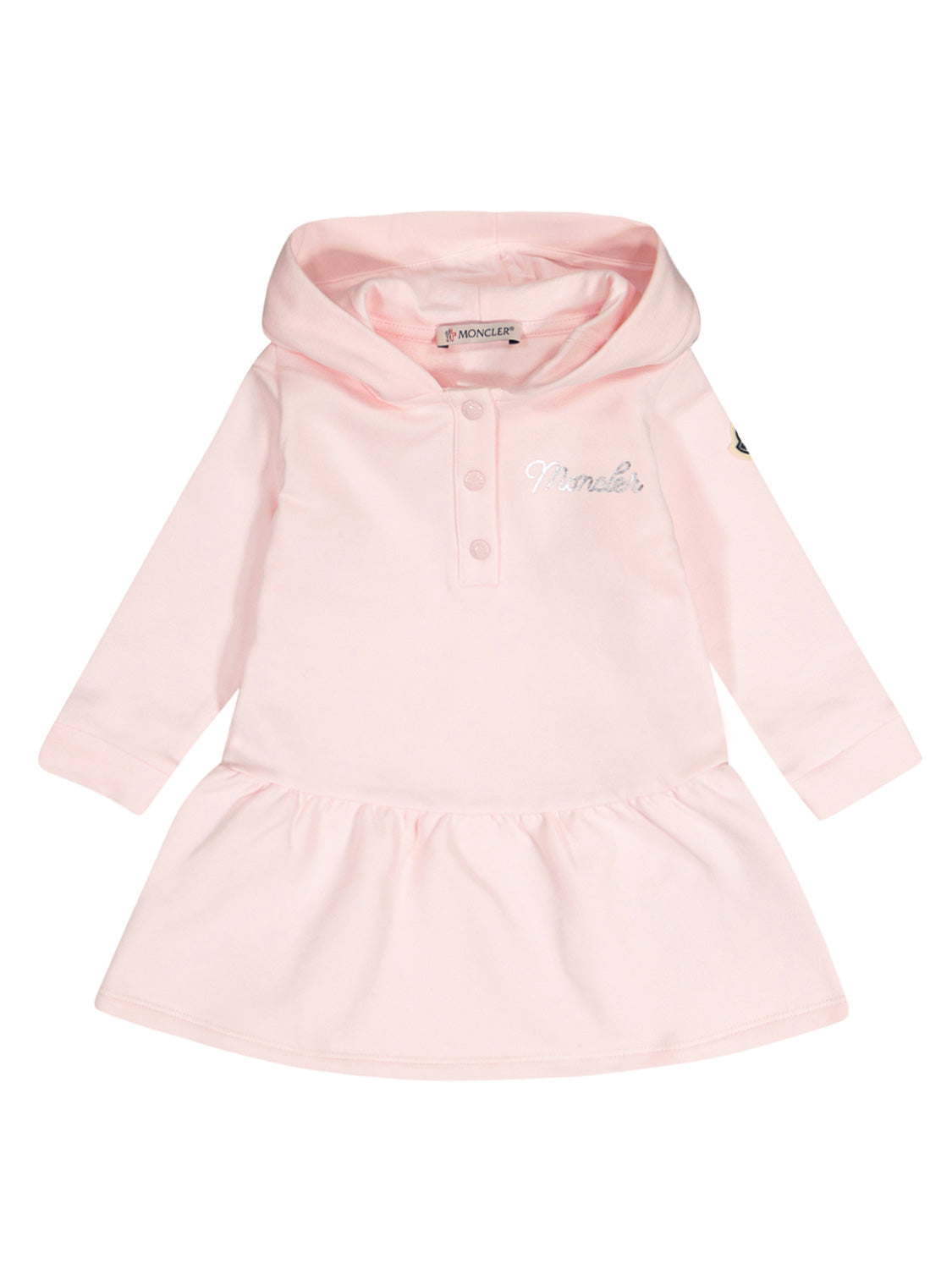 moncler pink dress Moncler Cotton Blend Dress With Zipper Closure