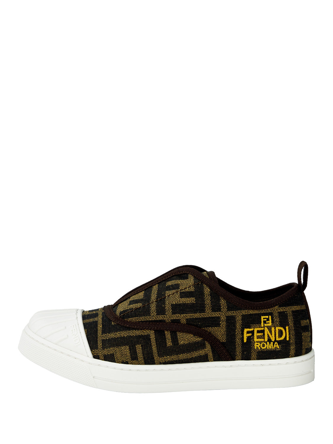 Kids Fendi Striped shops Leather Logo Sneakers