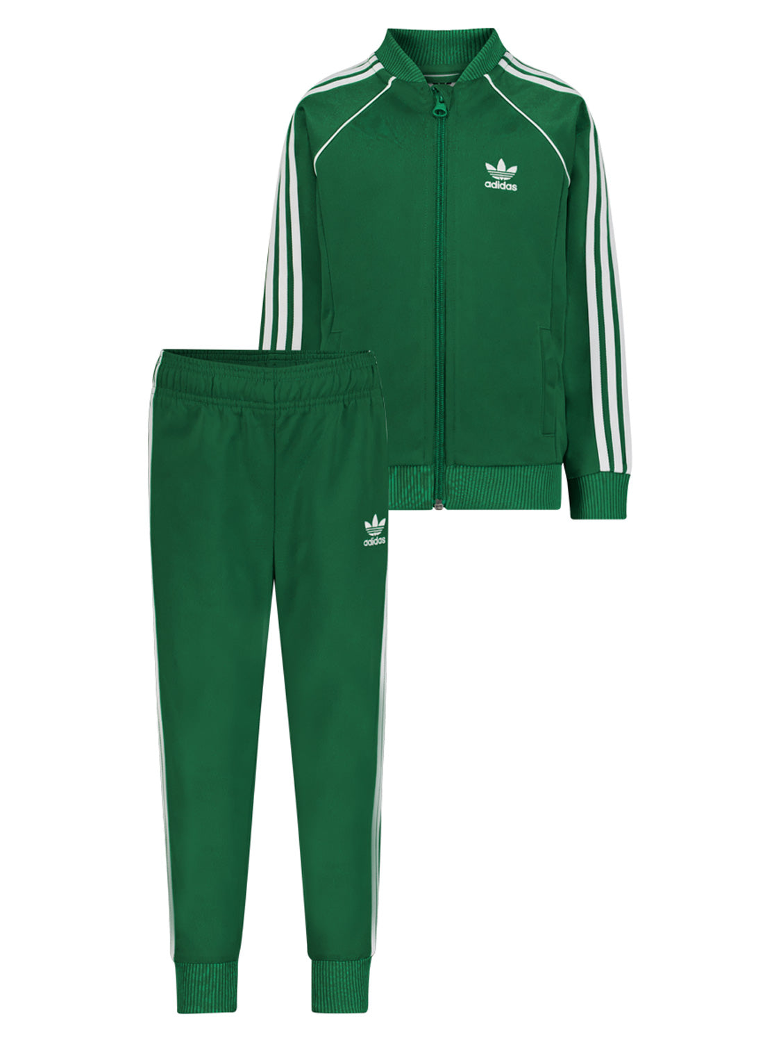 Adidas Originals Sweatsuit Adicolor Boy Green Logo Print Size 104