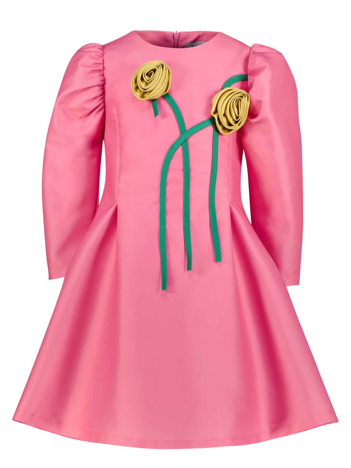 mama luma pink dress Mama Luma Girls Micro Flowers Princess Dress in Pink 3