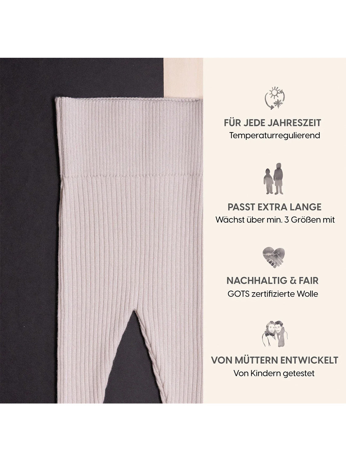 THE WOOLLY BABY LEGGINGS - sand