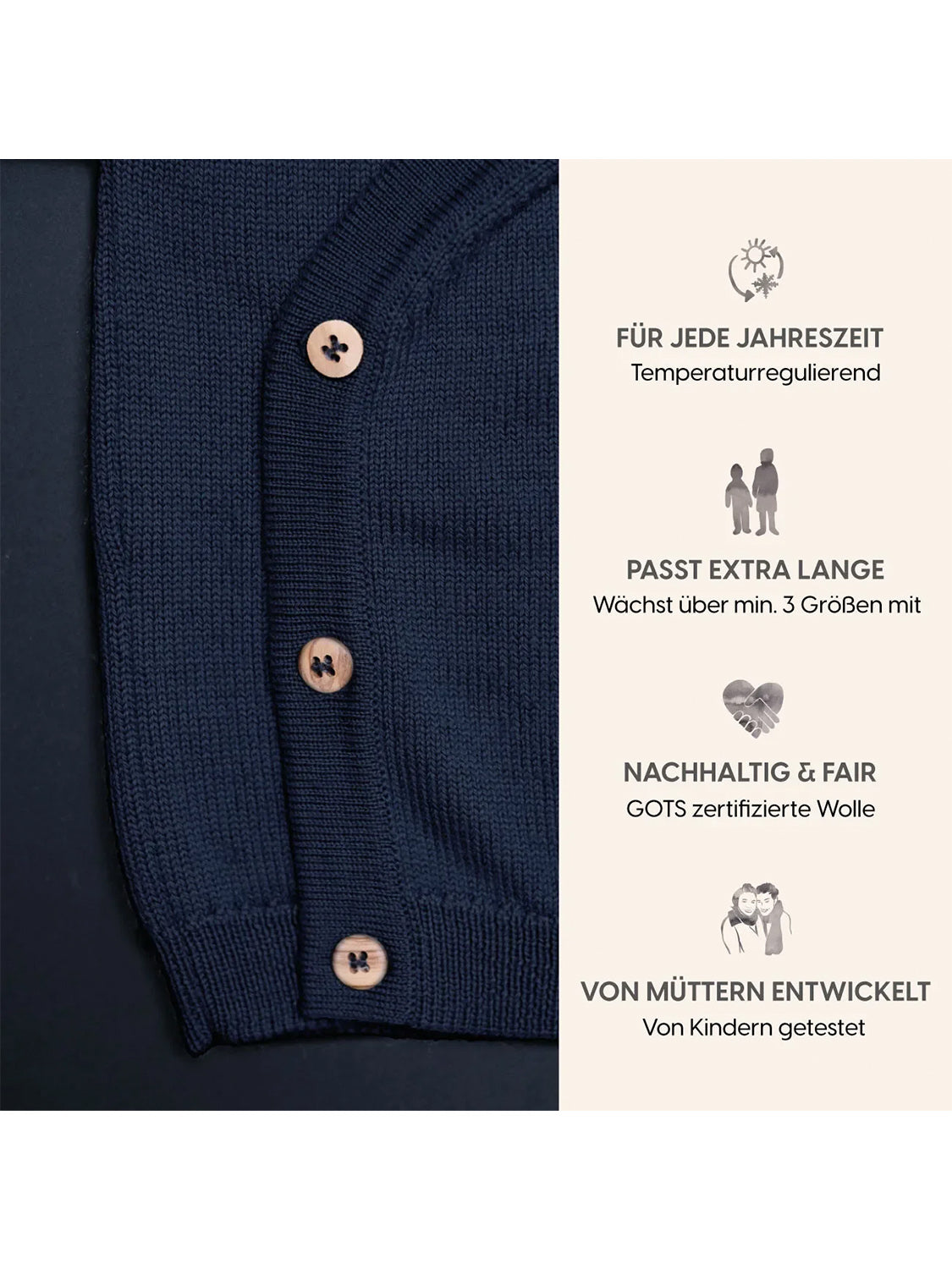 THE WOOLLY BABY JACKET - midnight blue