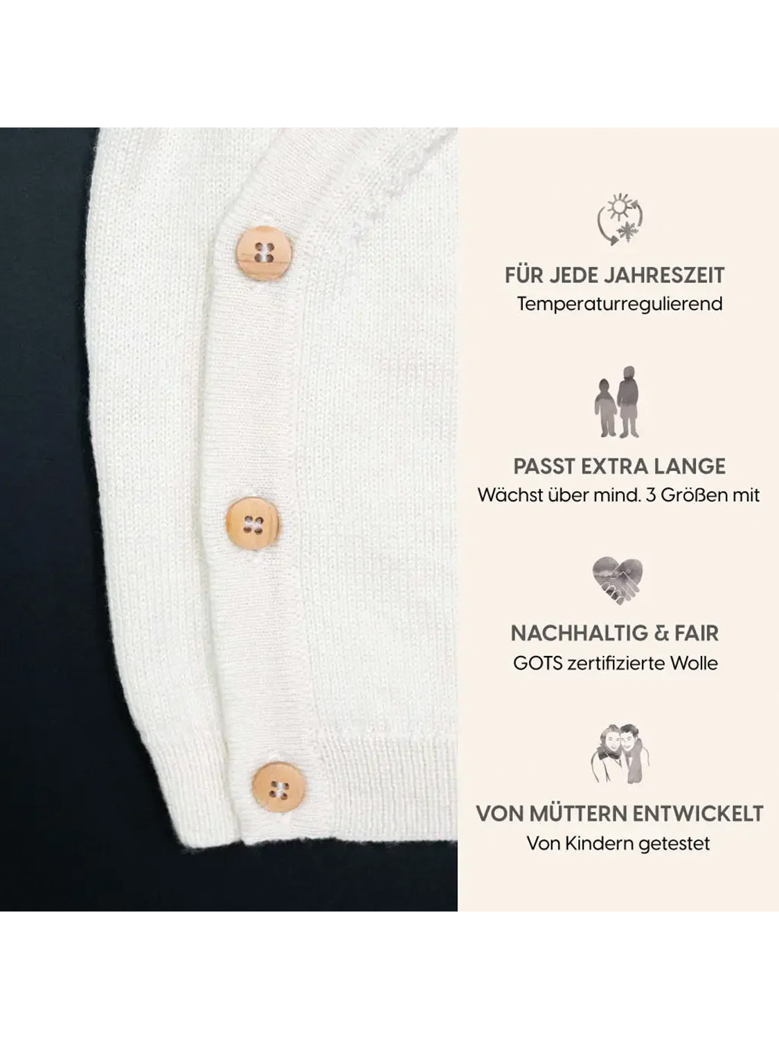 THE WOOLLY BABY JACKET - pure