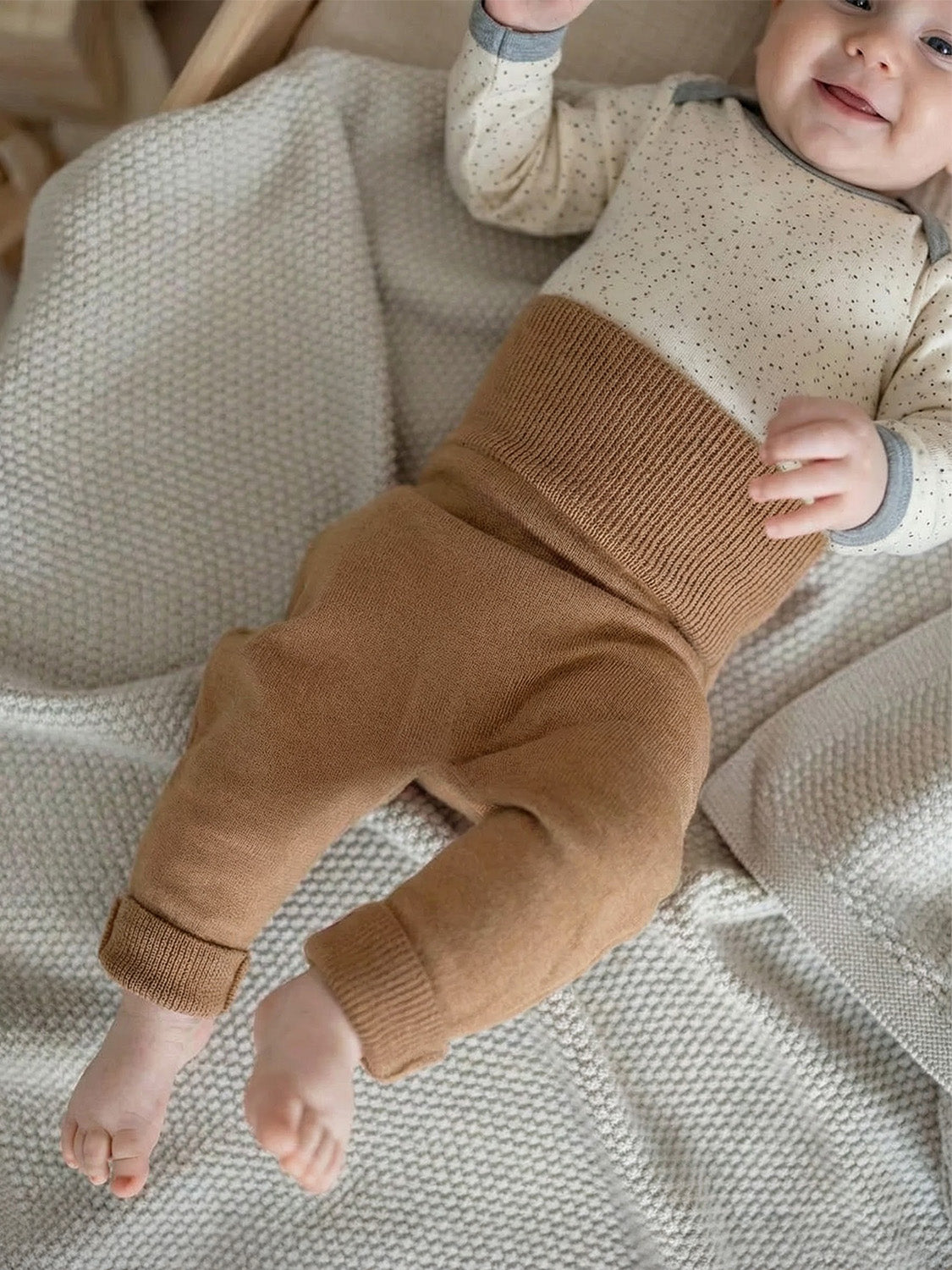 THE WOOLLY BABY PANTS - camel