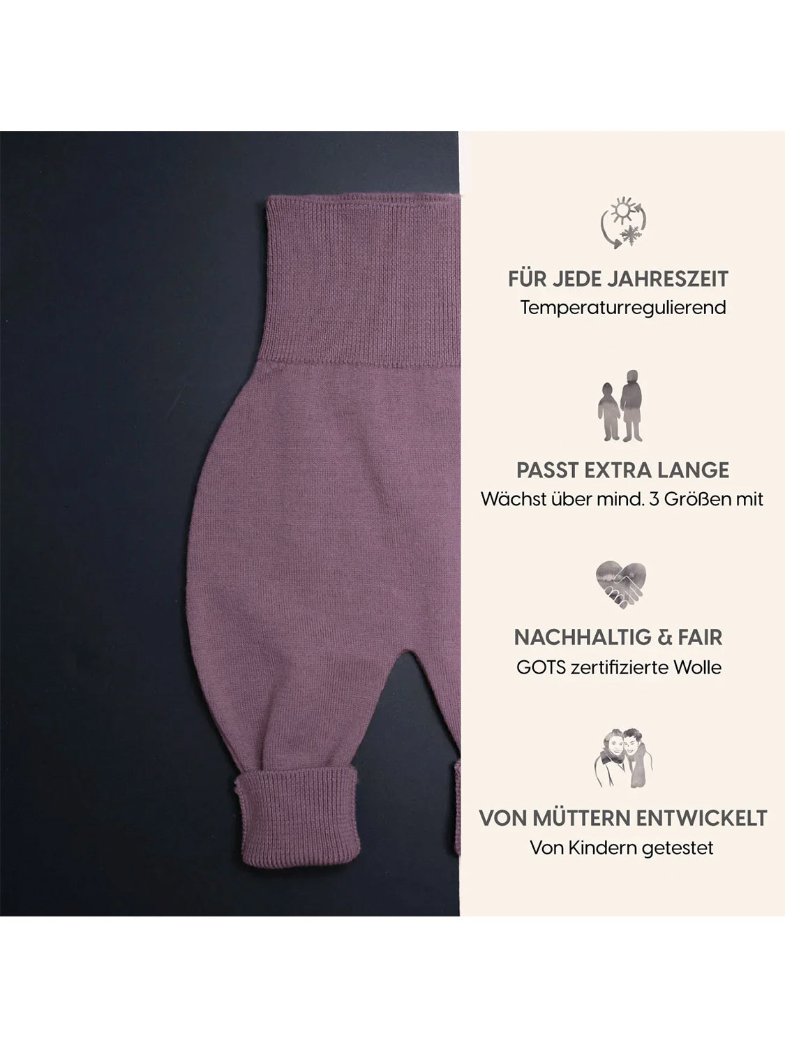 THE WOOLLY BABY PANTS - mauve