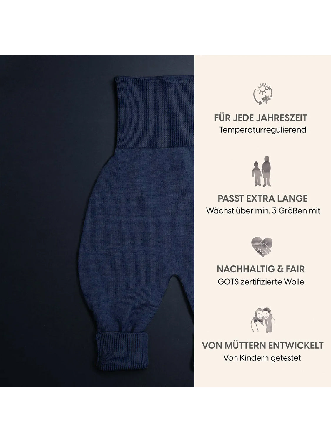 THE WOOLLY BABY PANTS - midnight blue