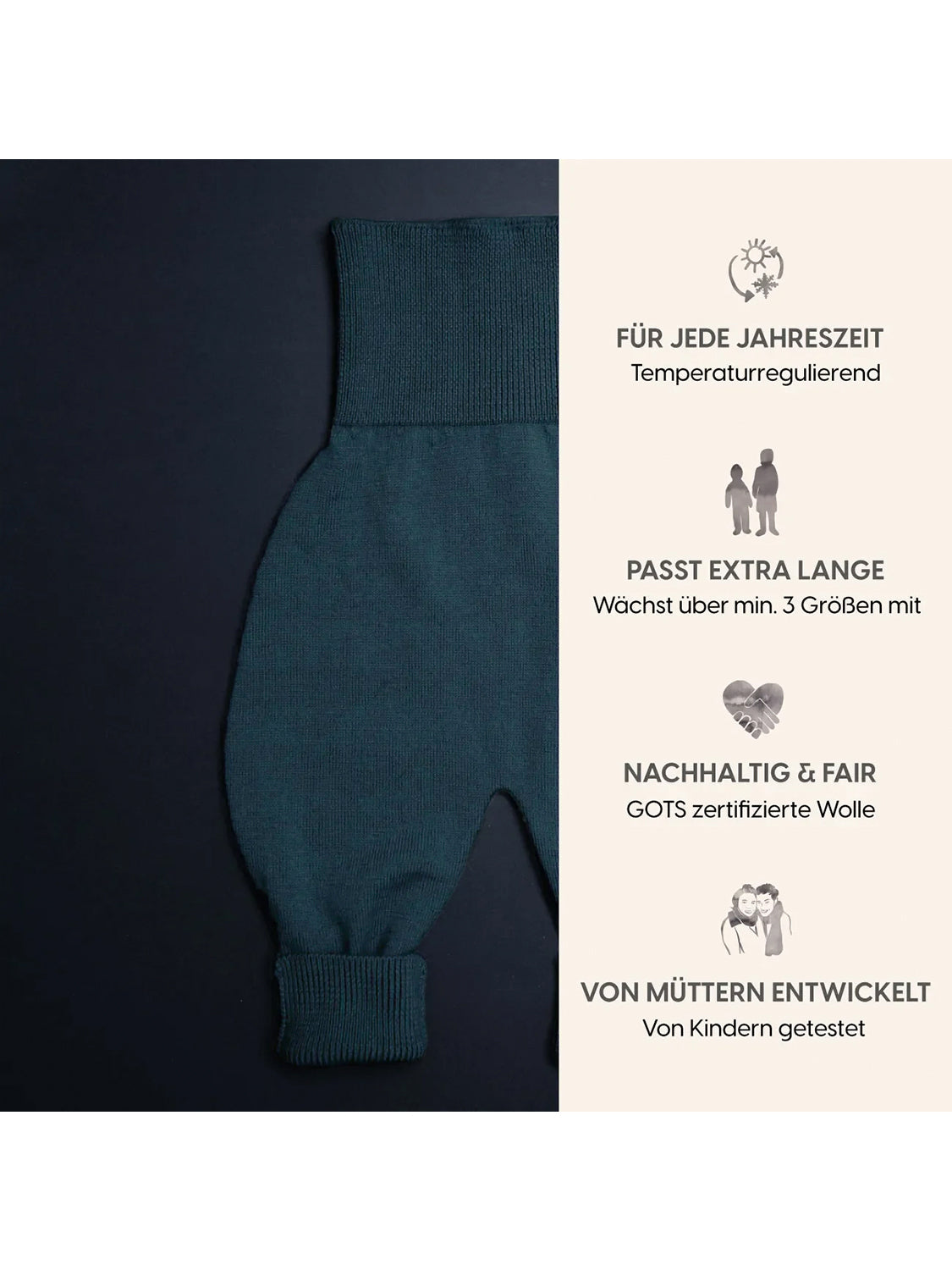 THE WOOLLY BABY PANTS - new petrol