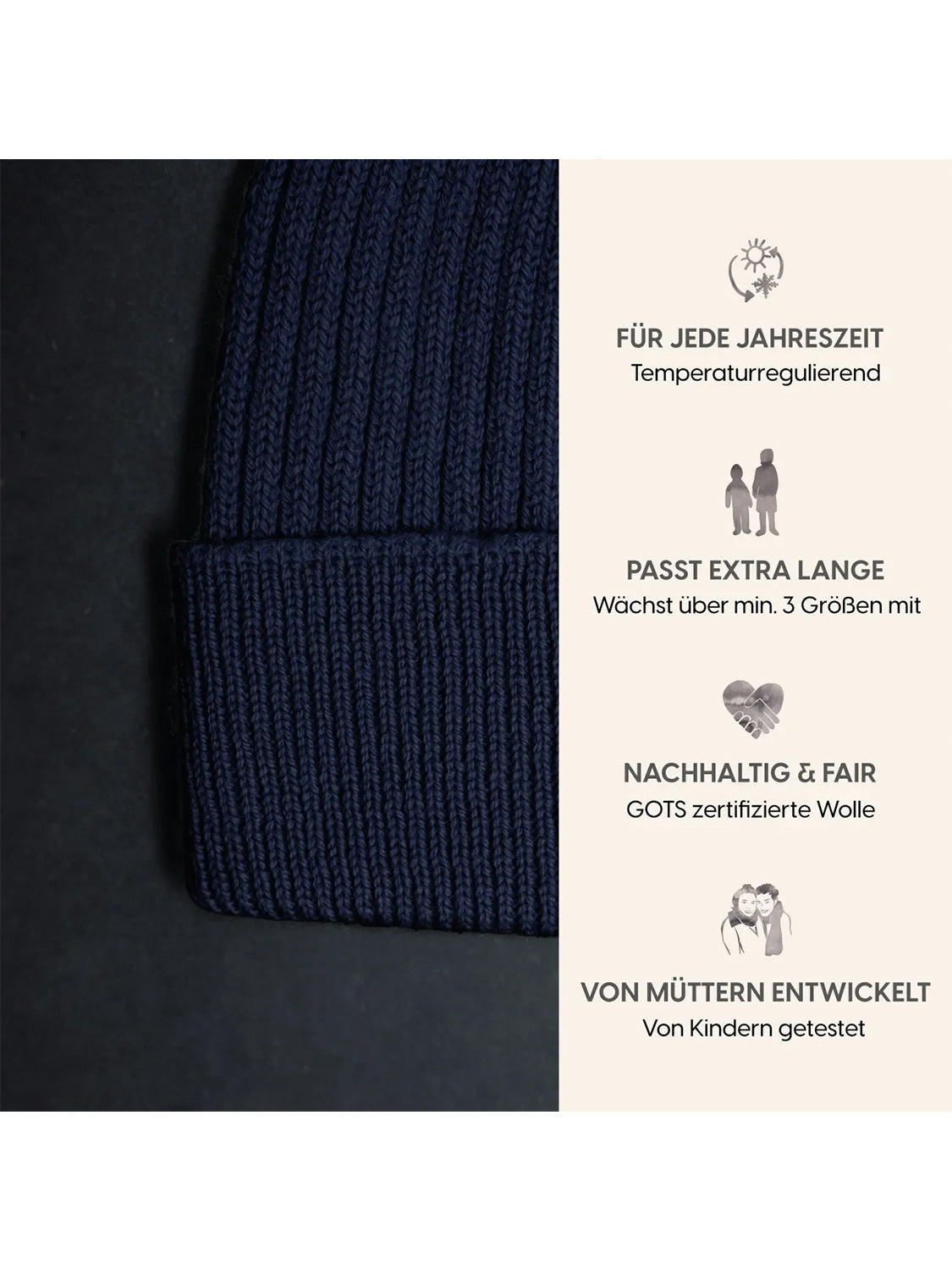 THE WOOLLY BEANIE - midnight blue