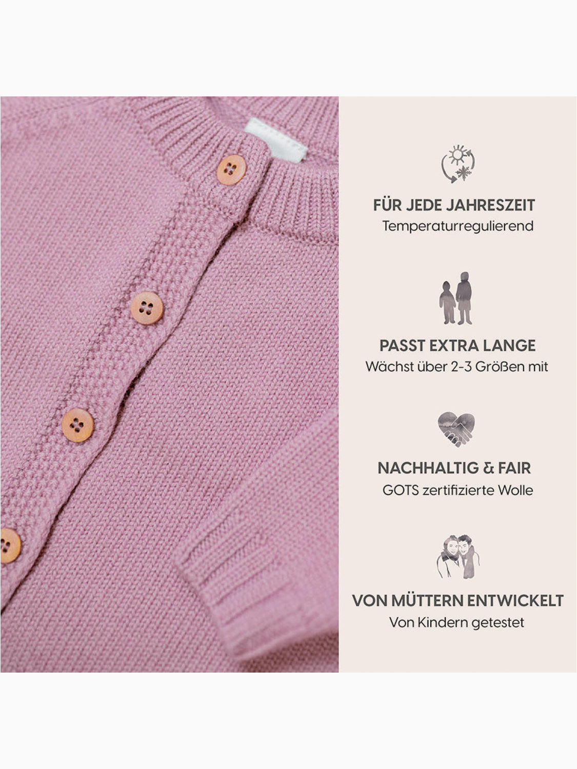 THE WOOLLY CARDIGAN - rose