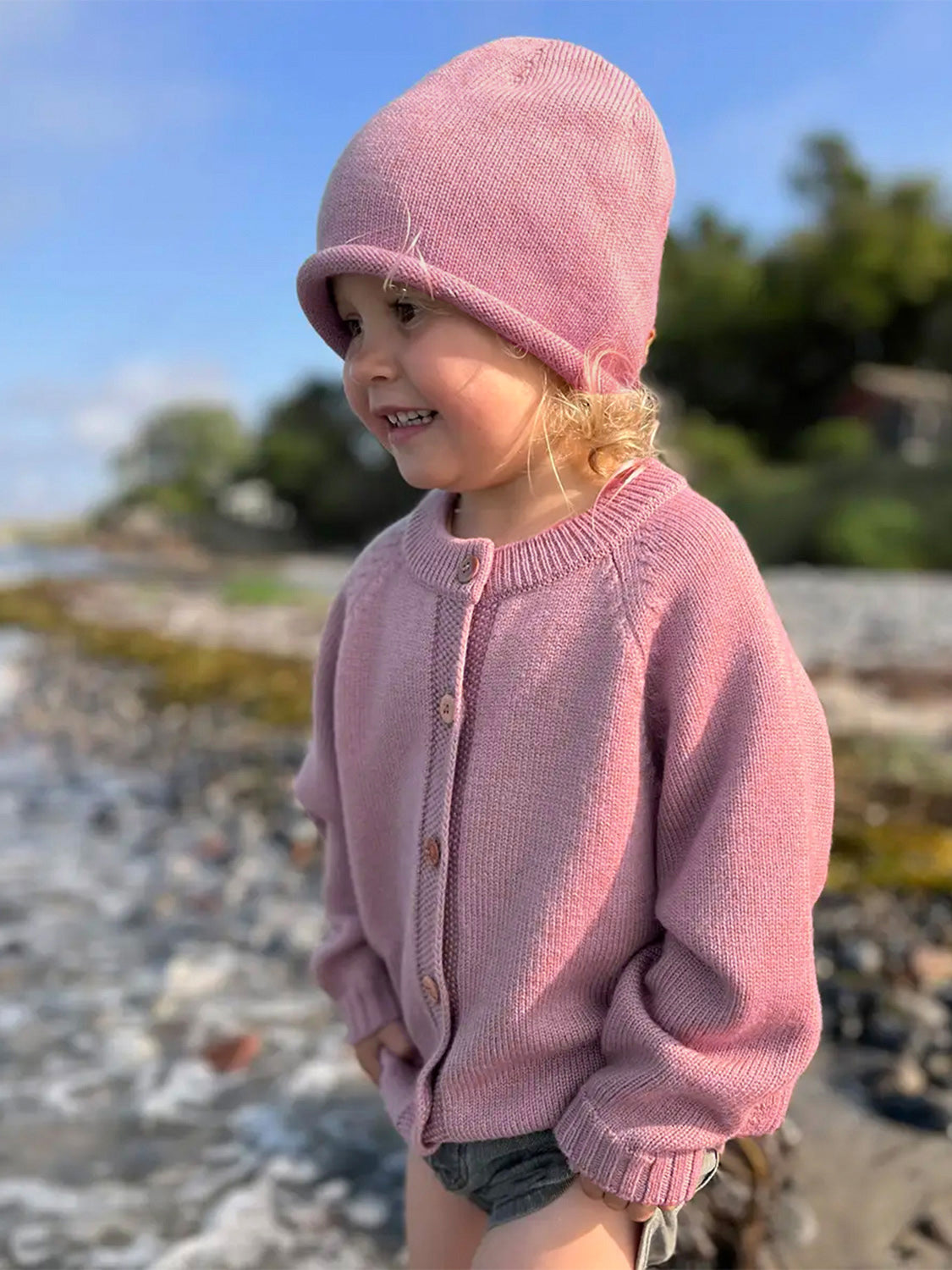 THE WOOLLY CARDIGAN - rose