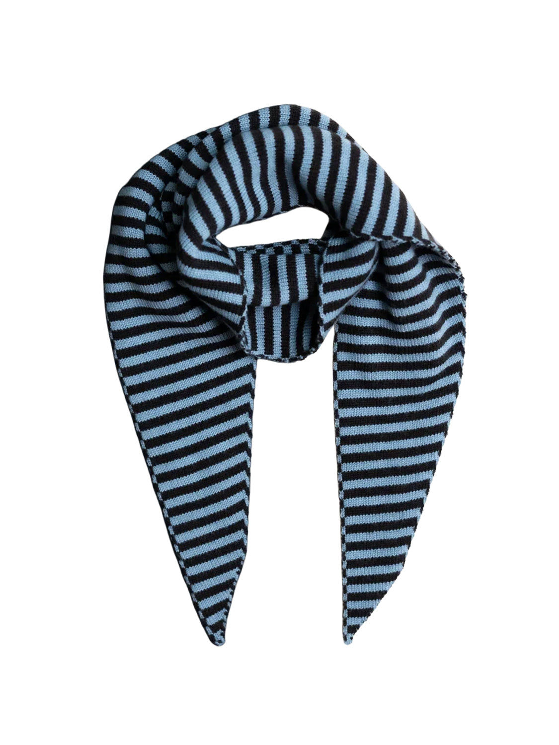 The Woolly Family Scarf Striped Chocolate / Blue