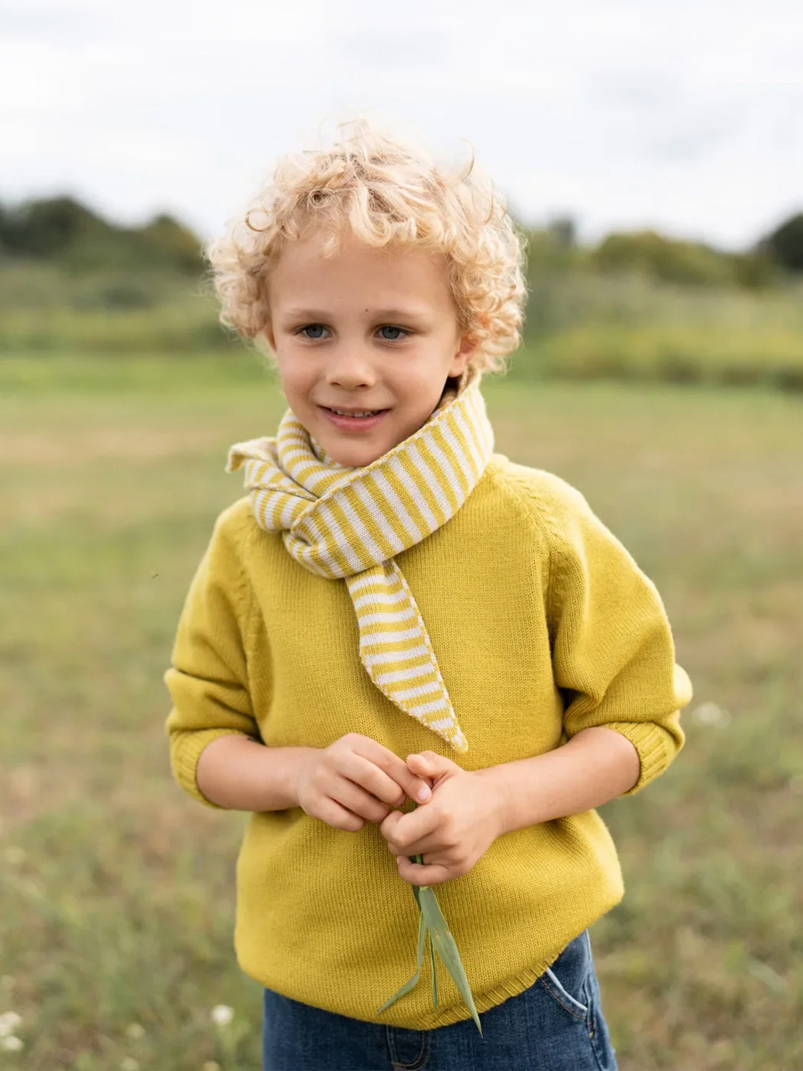 The Woolly Family Scarf Striped Sand / Quince