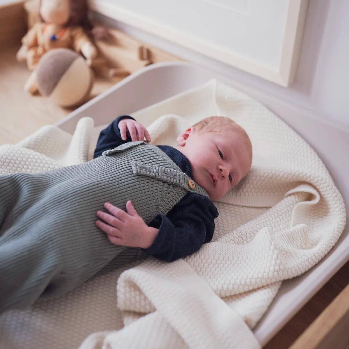 THE WOOLLY BABY JUMPSUIT - sage