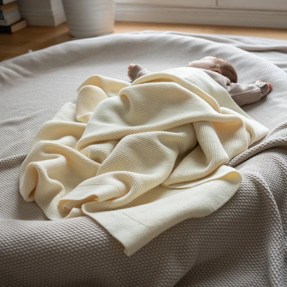THE WOOLLY RIB BLANKET - midnight blue