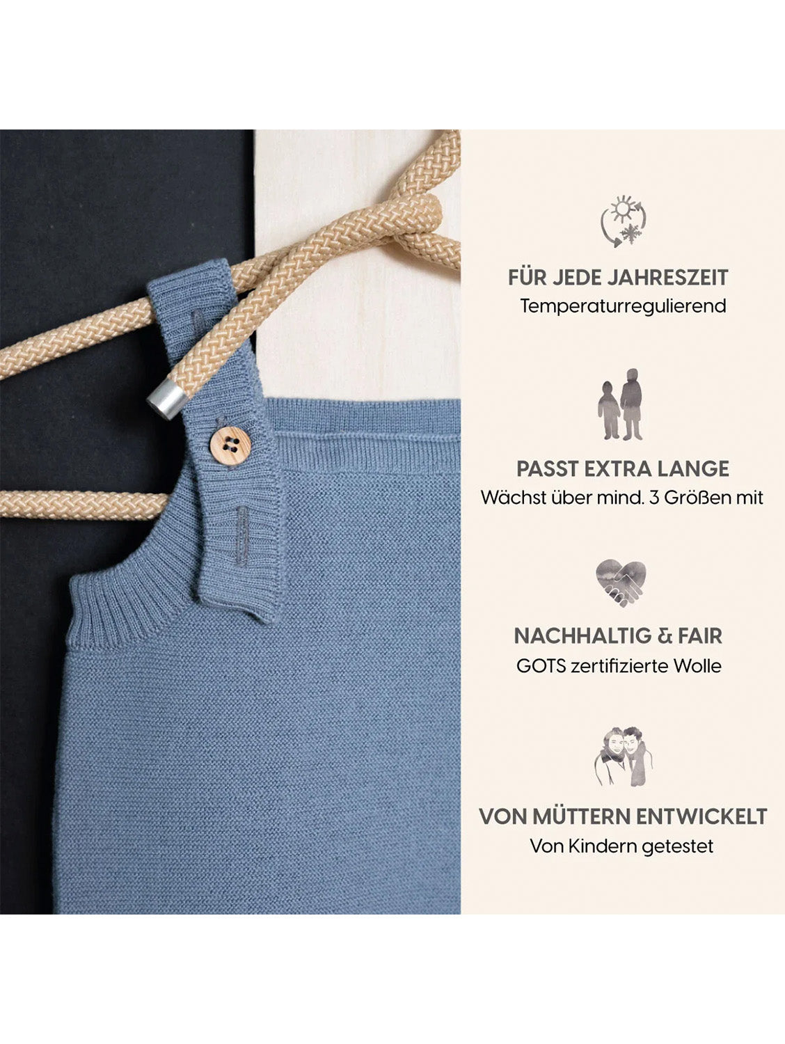 THE WOOLLY ROMPER - blue