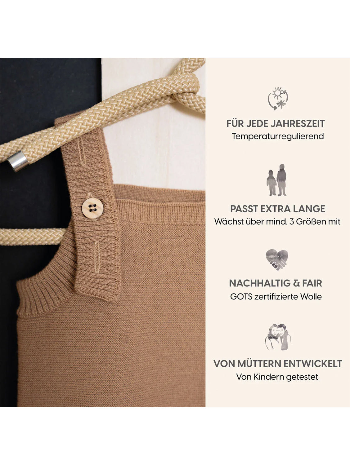 THE WOOLLY ROMPER - camel