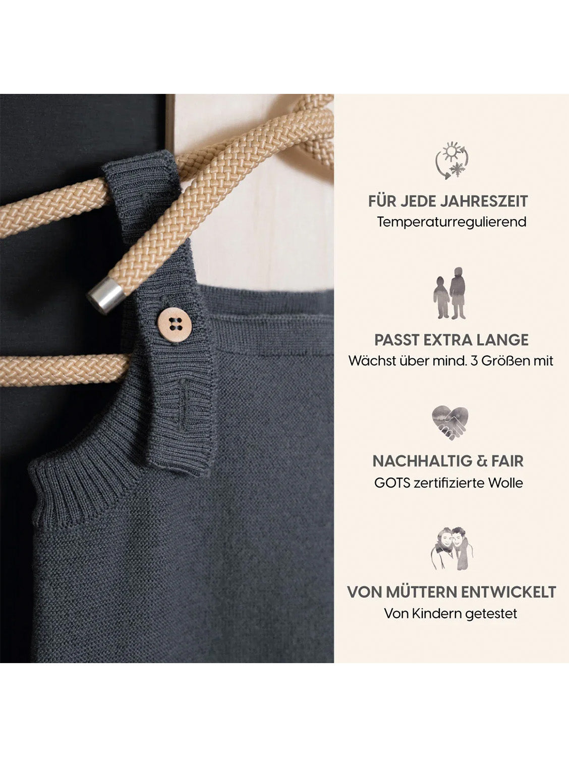 THE WOOLLY ROMPER - grey