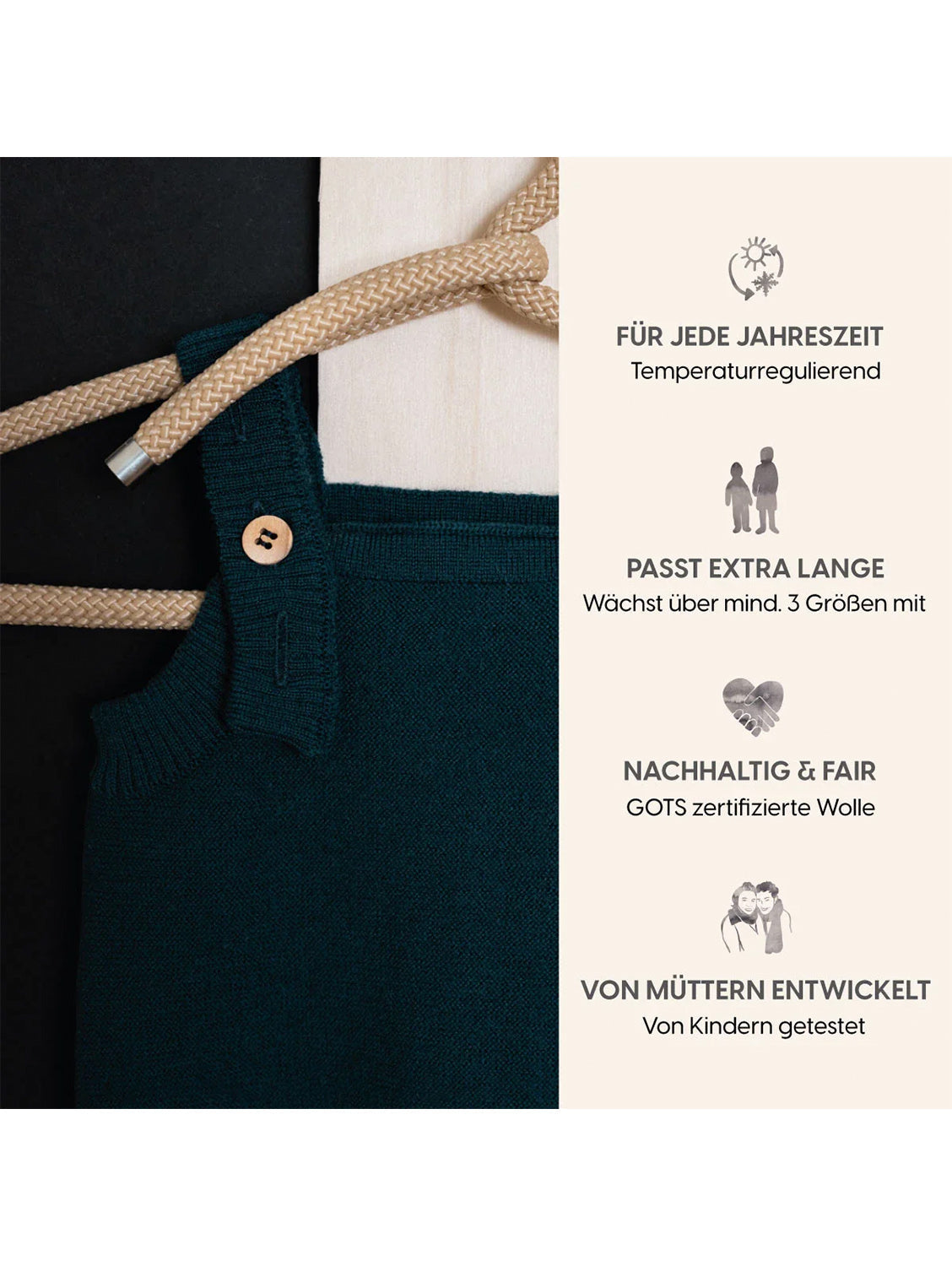 THE WOOLLY ROMPER - new petrol