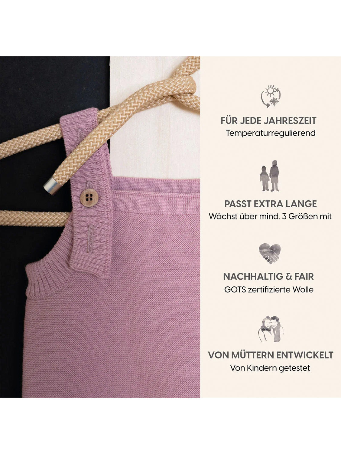 THE WOOLLY ROMPER - rose