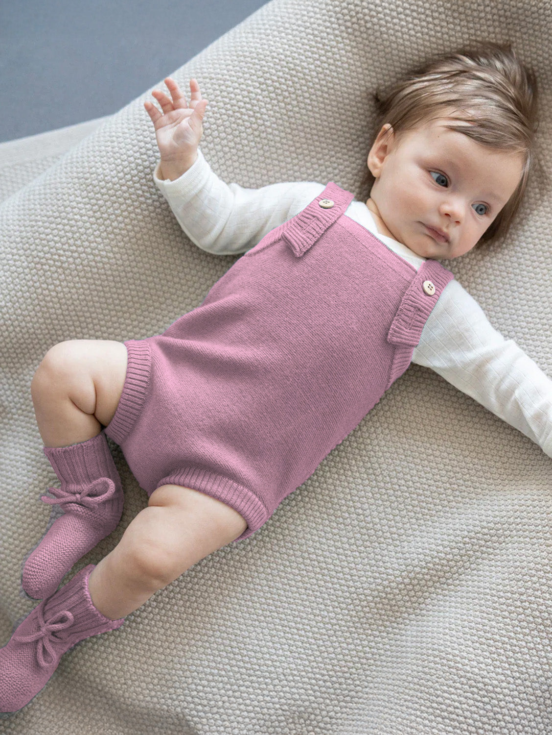 THE WOOLLY ROMPER - rose