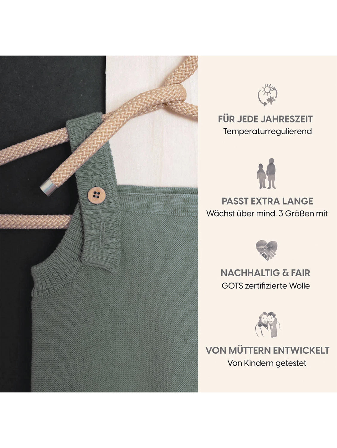 THE WOOLLY ROMPER - sage