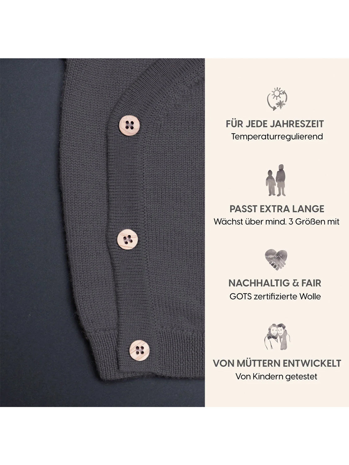 THE WOOLLY BABY JACKET - grey