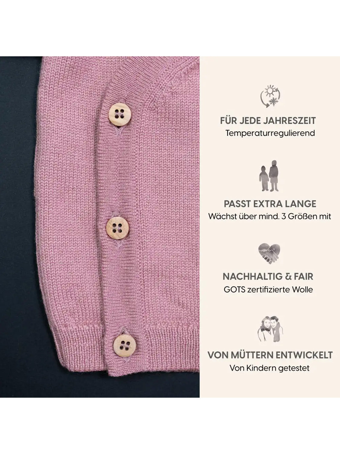 THE WOOLLY BABY JACKET - rose