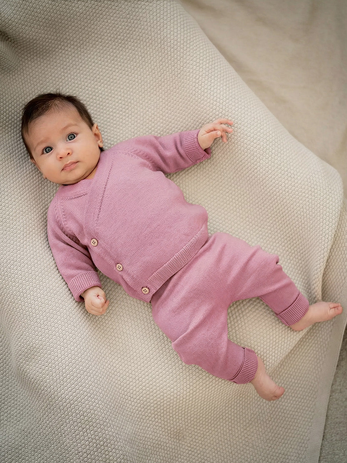 THE WOOLLY BABY JACKET - rose