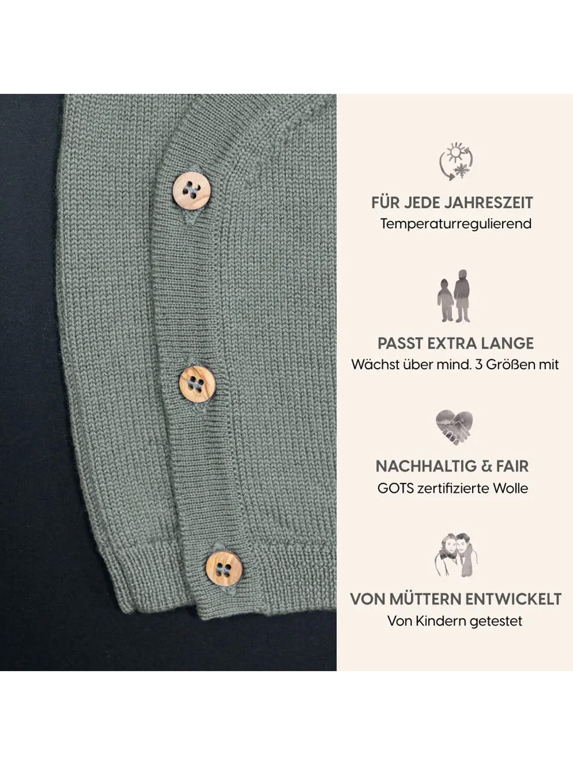 THE WOOLLY BABY JACKET - sage