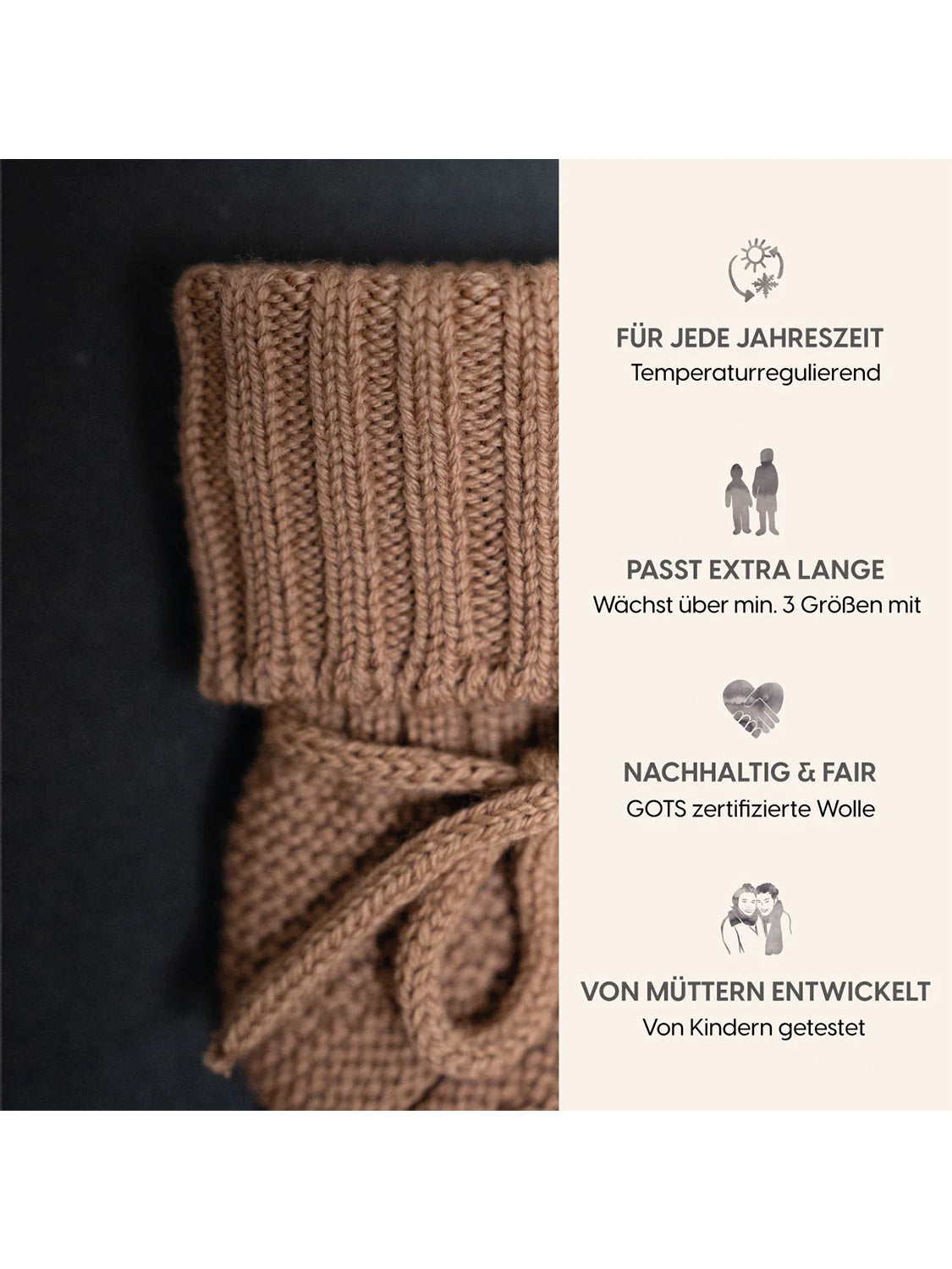 THE WOOLLY BABY BOOTIE - camel