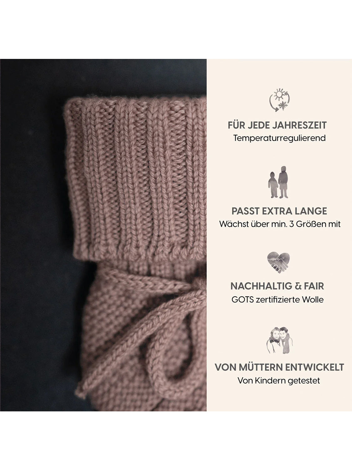 THE WOOLLY BABY BOOTIE - cappuccino