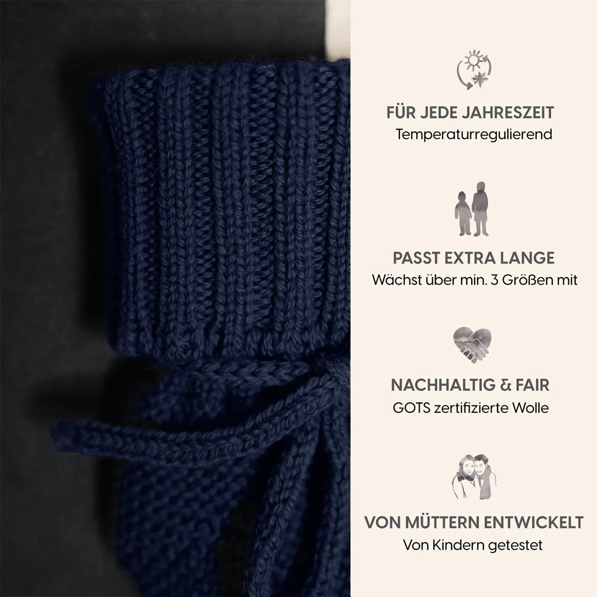 THE WOOLLY BABY BOOTIE - midnight blue