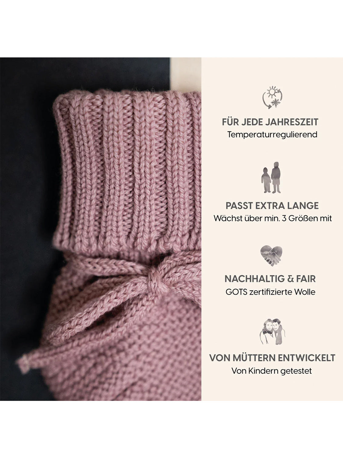 THE WOOLLY BABY BOOTIE - rose