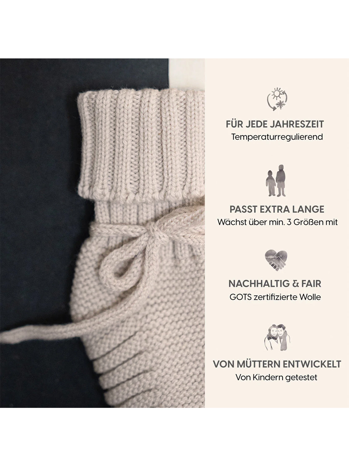 THE WOOLLY BABY BOOTIE - sand
