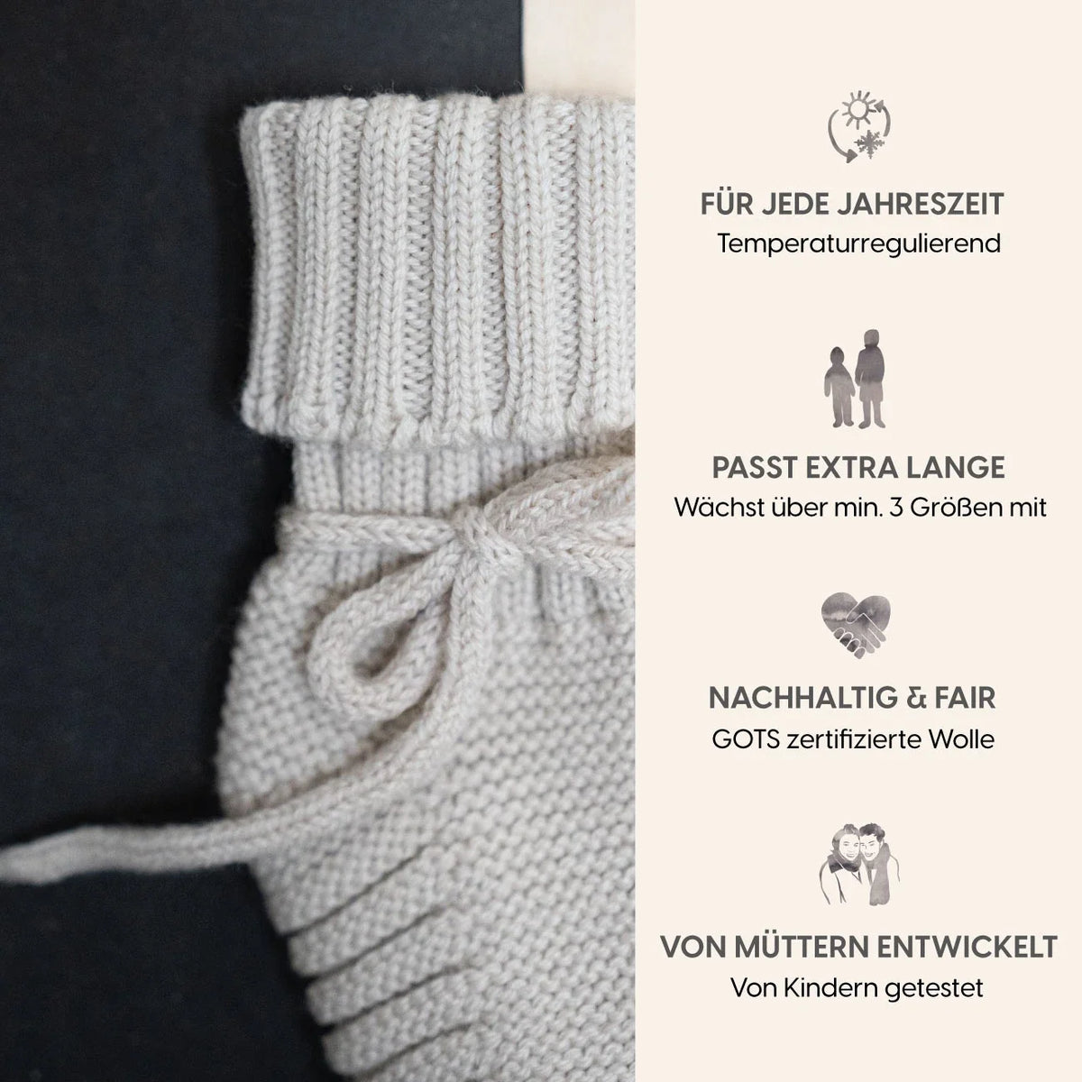 THE WOOLLY BABY BOOTIE - graphite grey