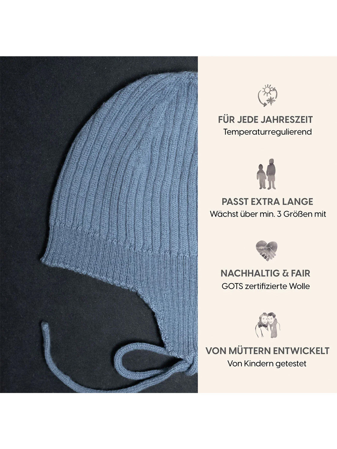 THE WOOLLY BABY HAT - blue