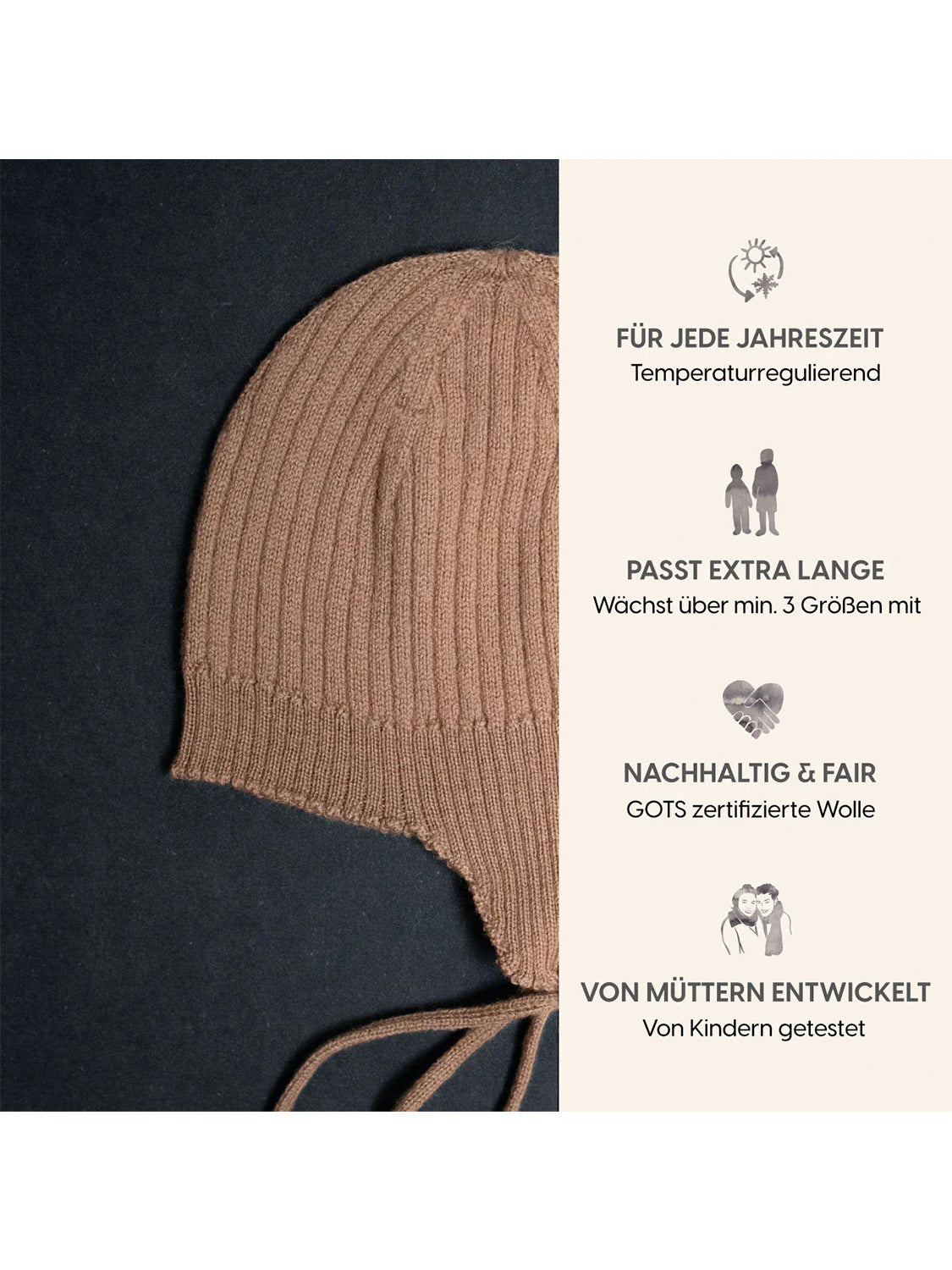 THE WOOLLY BABY HAT - camel