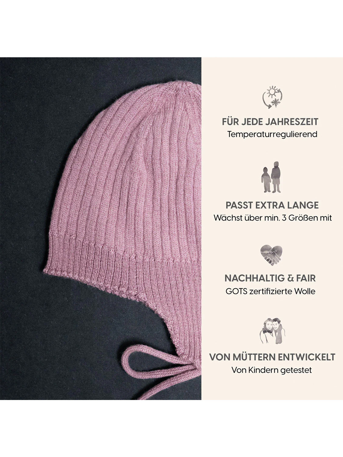 THE WOOLLY BABY HAT - rose