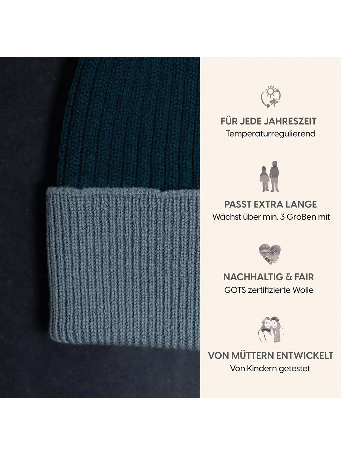 THE WOOLLY BEANIE MULTI - new petrol