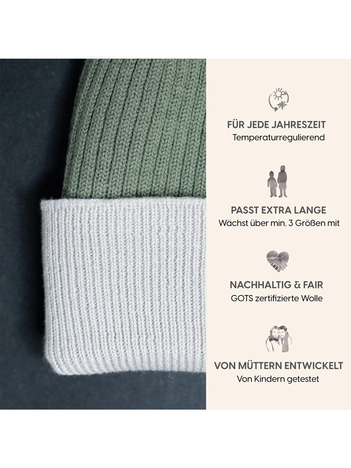 THE WOOLLY BEANIE MULTI - sage