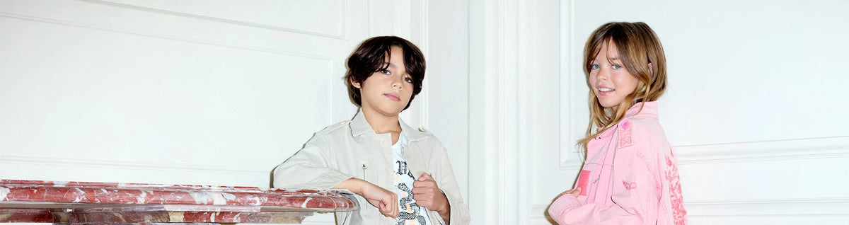 【未使用】ZADIG&VOLTAIRE かぶりシャツ 星 ブルーグレー ピンク Zadig & Voltaire children's fashion