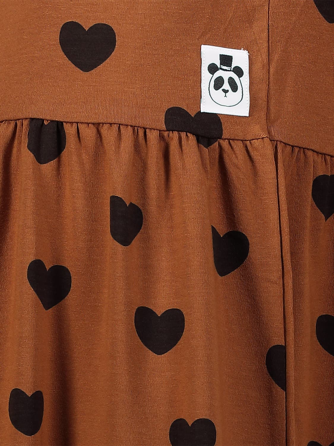 Mini Rodini Kids dress Basic hearts Brown in Brown 1660292976-6607594613-5.jpg | NICKIS.com