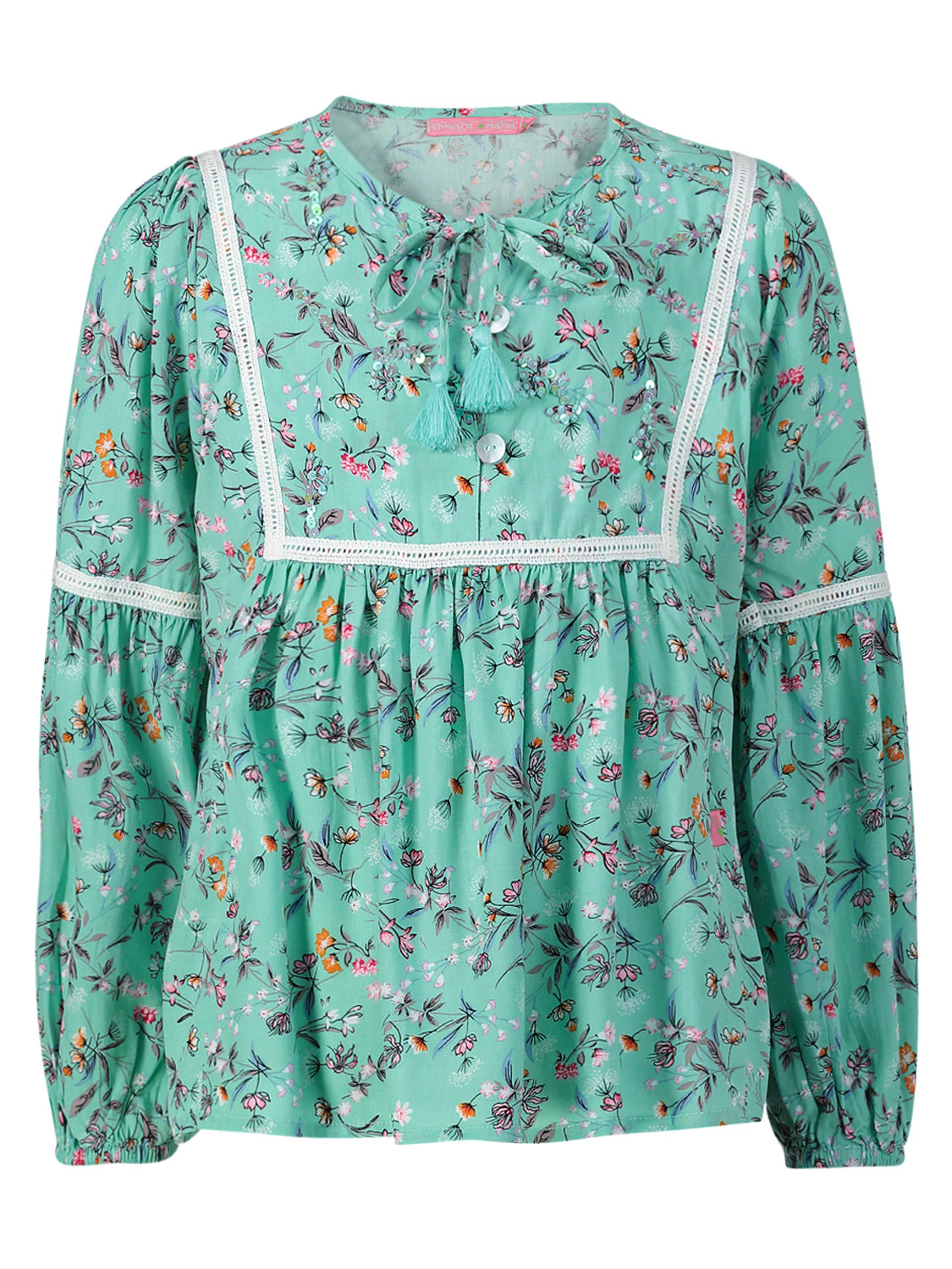 Spinach Mafia Kids blouse Turquoise in Turquoise 1679321380-6708570115-1.jpg | NICKIS.com