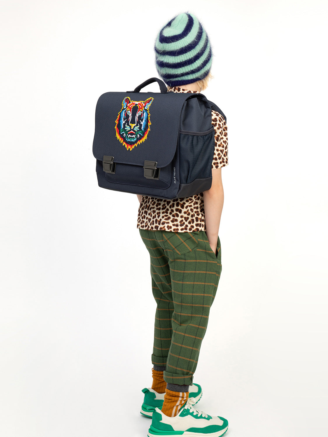 Jeune Premier Kids Satchels Classic Midi Tiger Navy  in  1688400524-6800234260-9.jpg | NICKIS.com