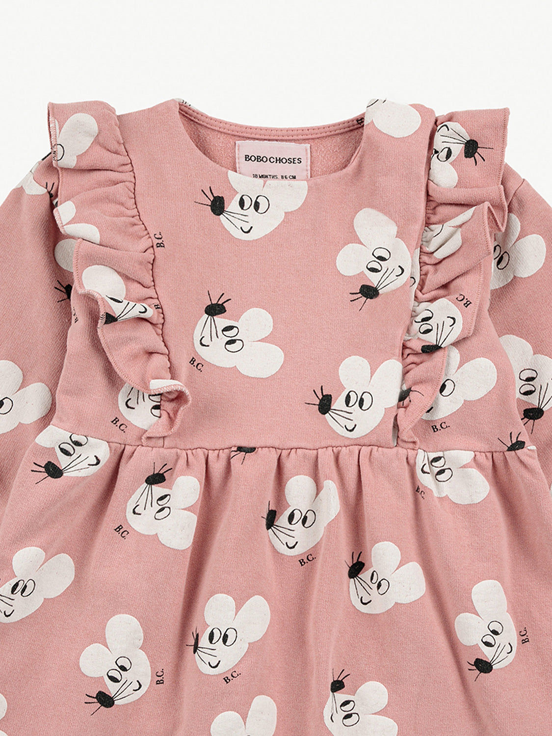 Bobo Choses Kids dress Mouse Apricot in Apricot 1693324223-6804209273-5.jpg | NICKIS.com